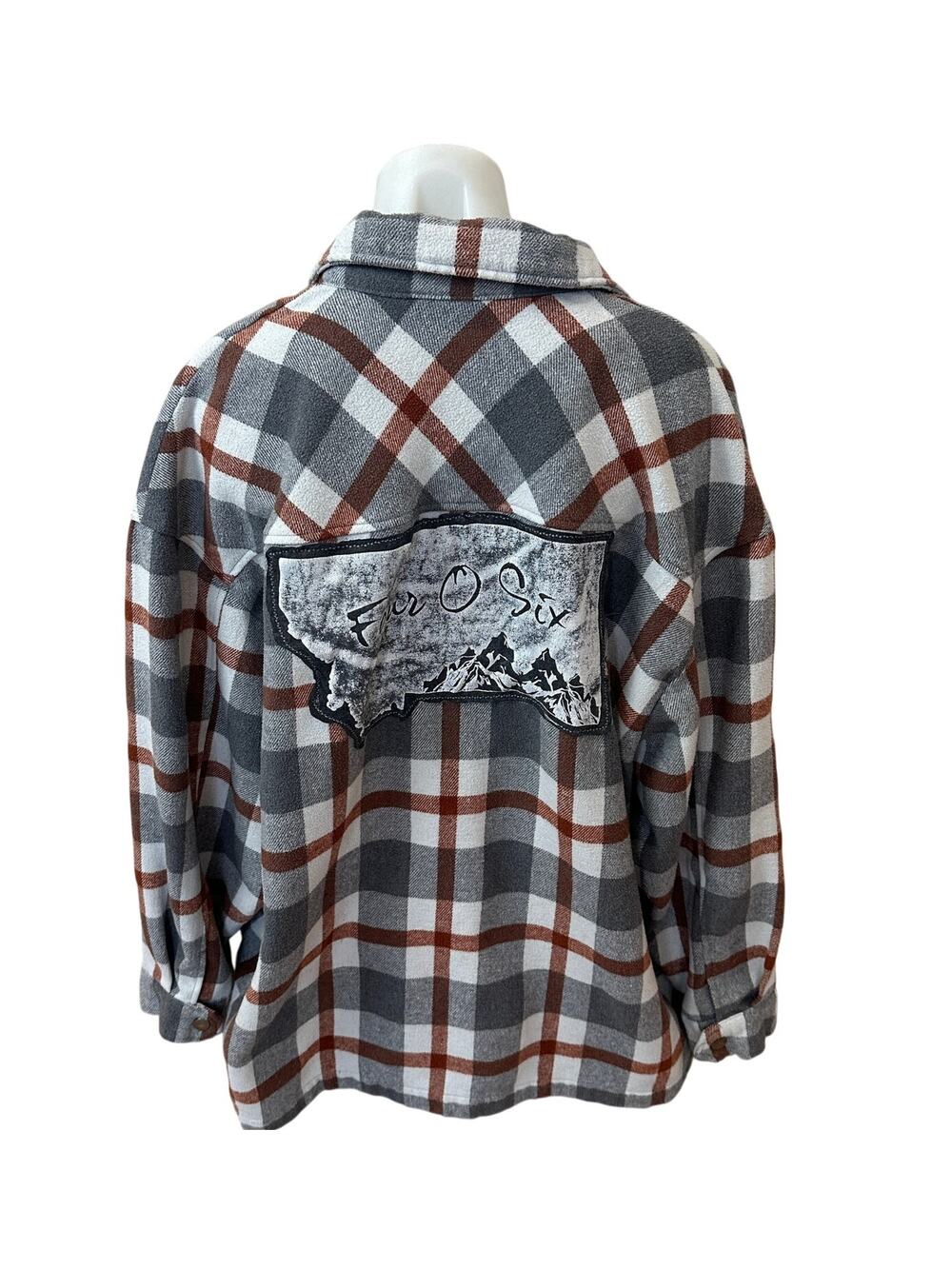 Montana 406 Flannel Plaid Shirt Shacket MEDIUM Oversize Unique Shacket Pockets